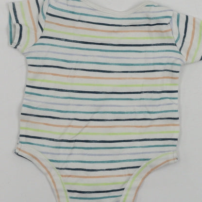 Tu Boys White Striped  Babygrow One-Piece Size Newborn