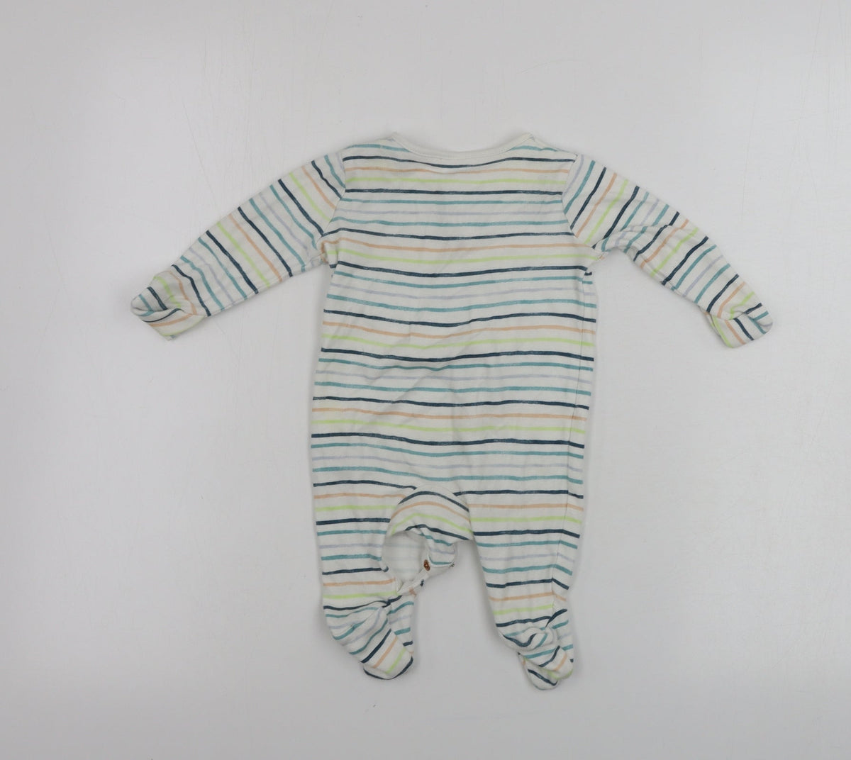 Tu Boys White Striped  Babygrow One-Piece Size 0-3 Months