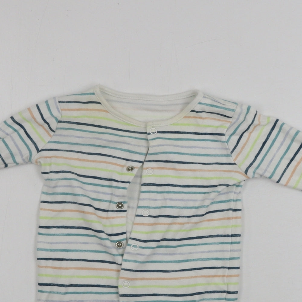 Tu Boys White Striped  Babygrow One-Piece Size 0-3 Months