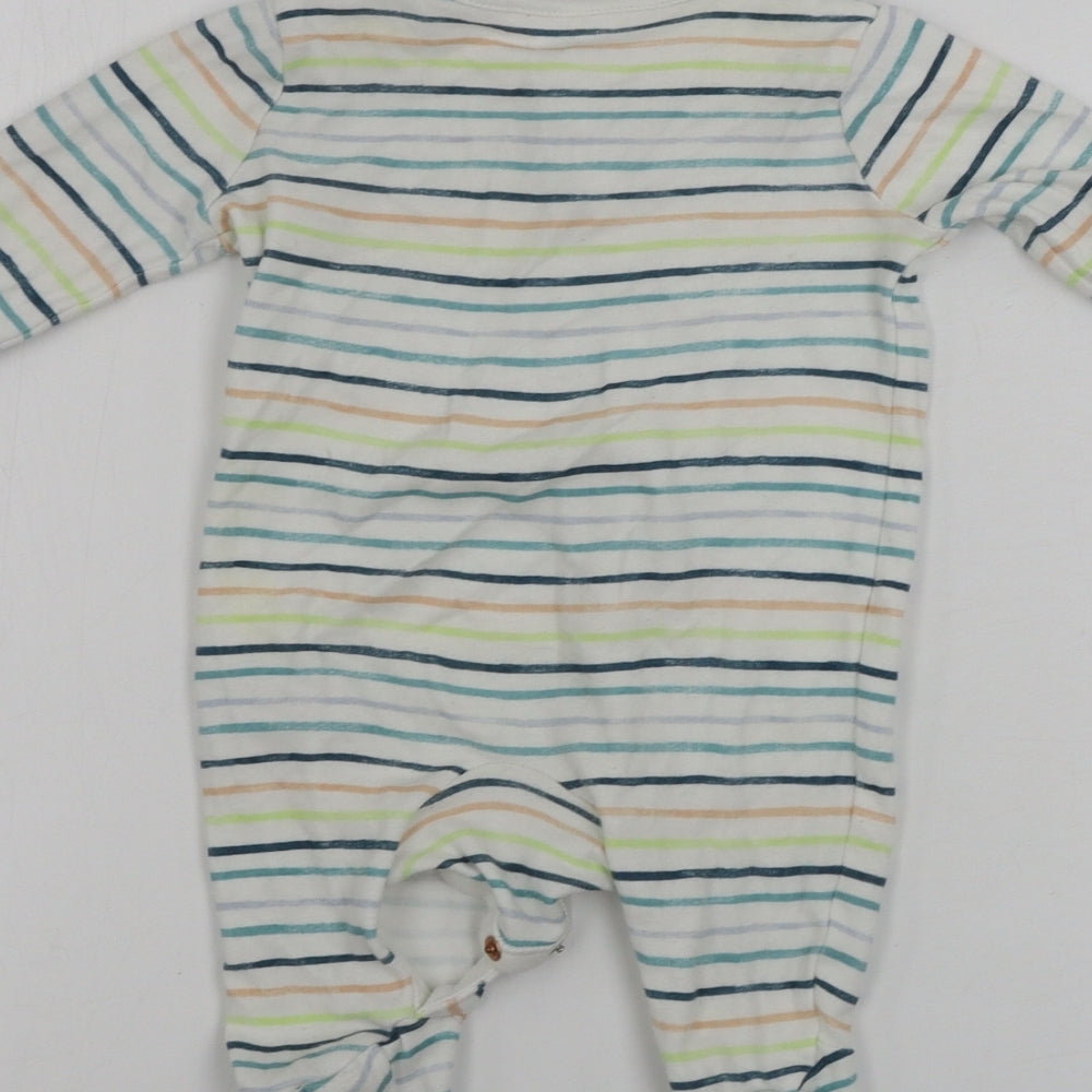 Tu Boys White Striped  Babygrow One-Piece Size 0-3 Months