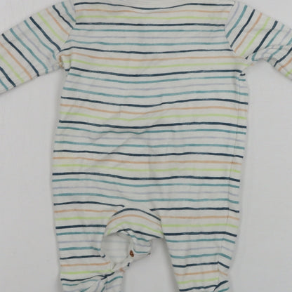 Tu Boys White Striped  Babygrow One-Piece Size 0-3 Months