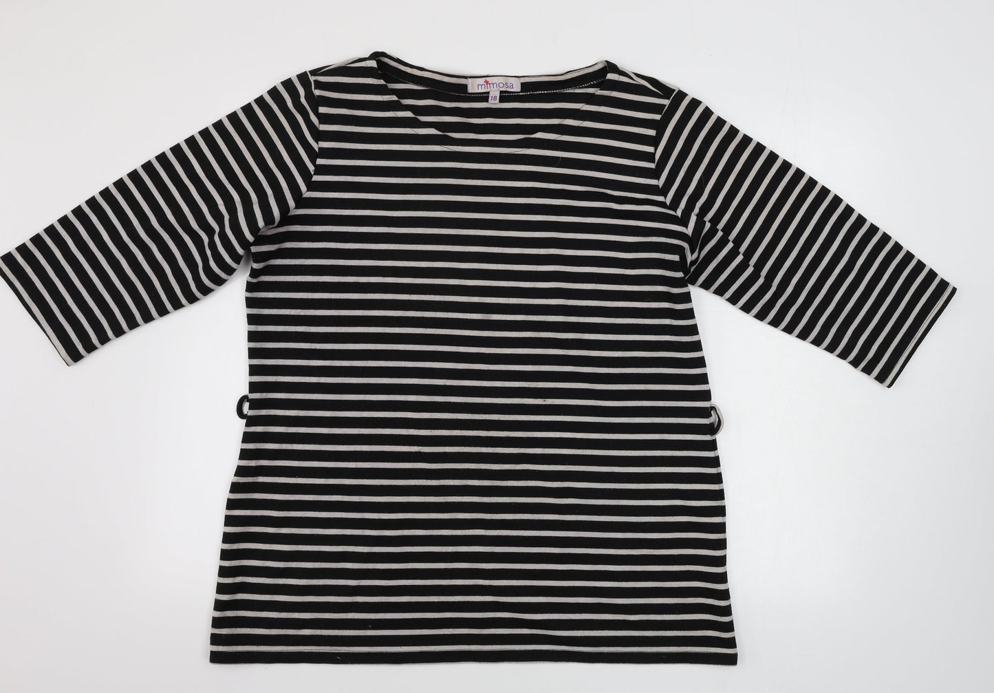 Mimosa  Womens White Striped  Pullover Jumper Size 16