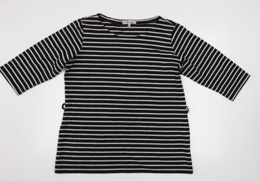 Mimosa  Womens White Striped  Pullover Jumper Size 16