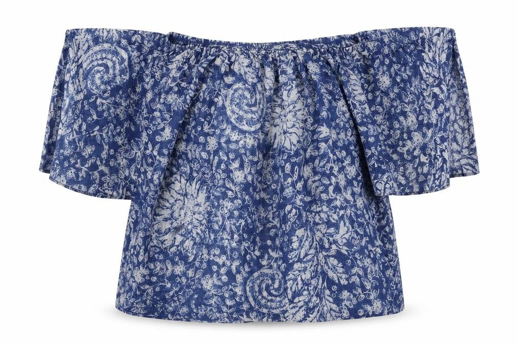 New Look  Womens Blue Floral  Basic Blouse Size 10