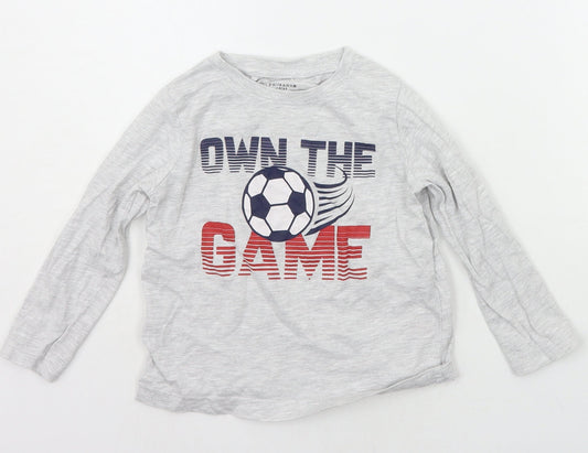 Primark Boys Grey   Basic T-Shirt Size 2-3 Years
