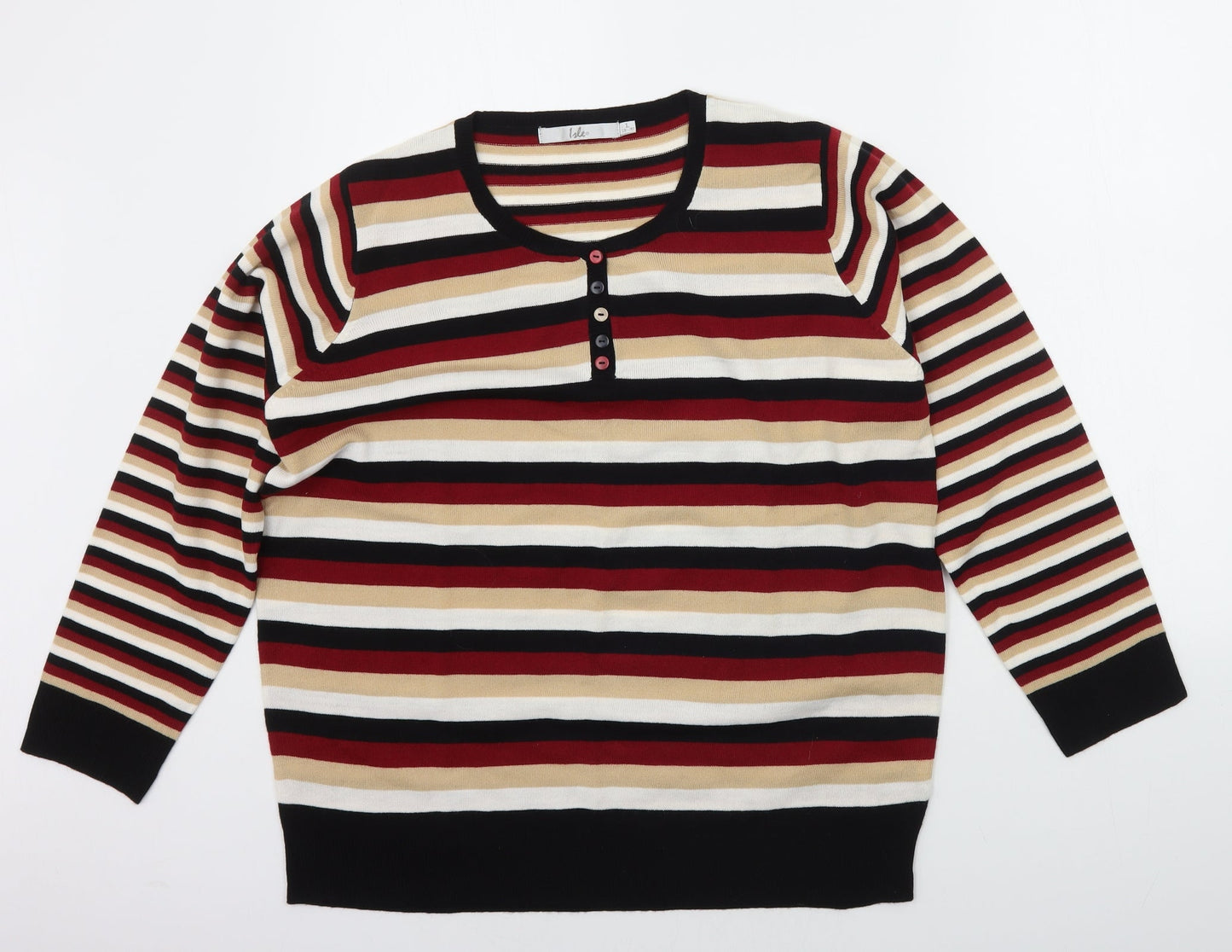 EWM Womens Multicoloured Striped  Pullover Jumper Size L