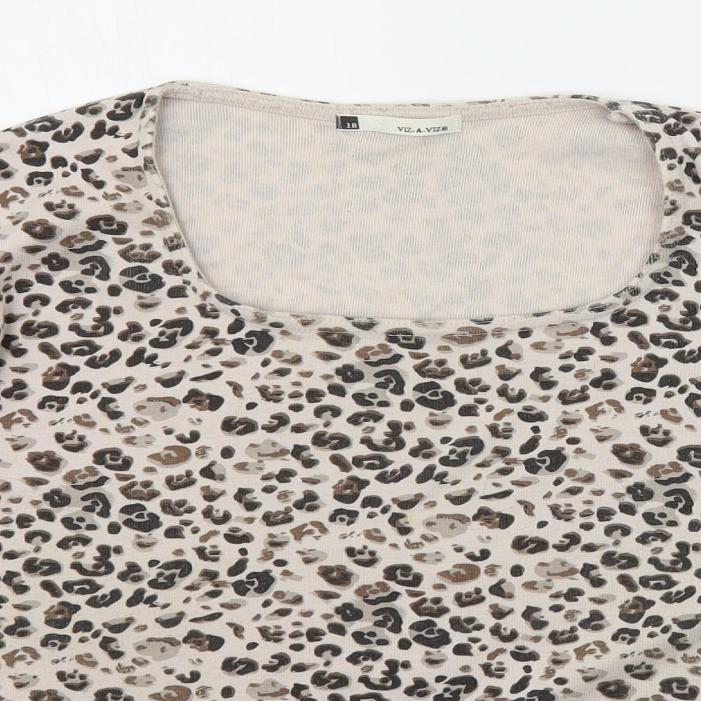 Viz A Viz Womens Beige Argyle/Diamond  Pullover Jumper Size 18