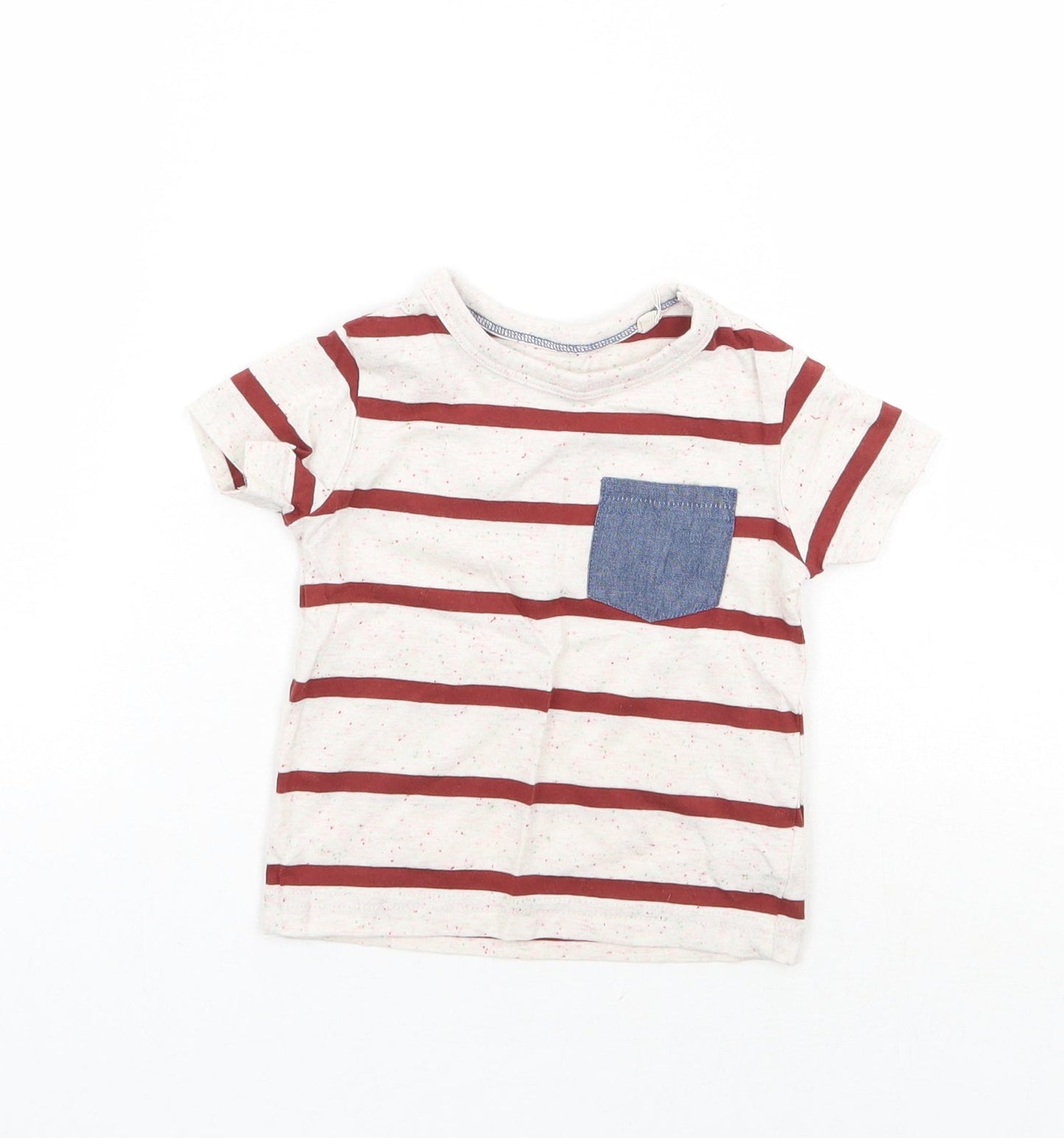 NEXT Boys Ivory Striped  Basic T-Shirt Size 3-6 Months