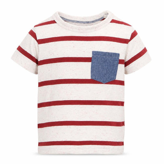 Next Boys Ivory Striped  Basic T-Shirt Size 3-6 Months