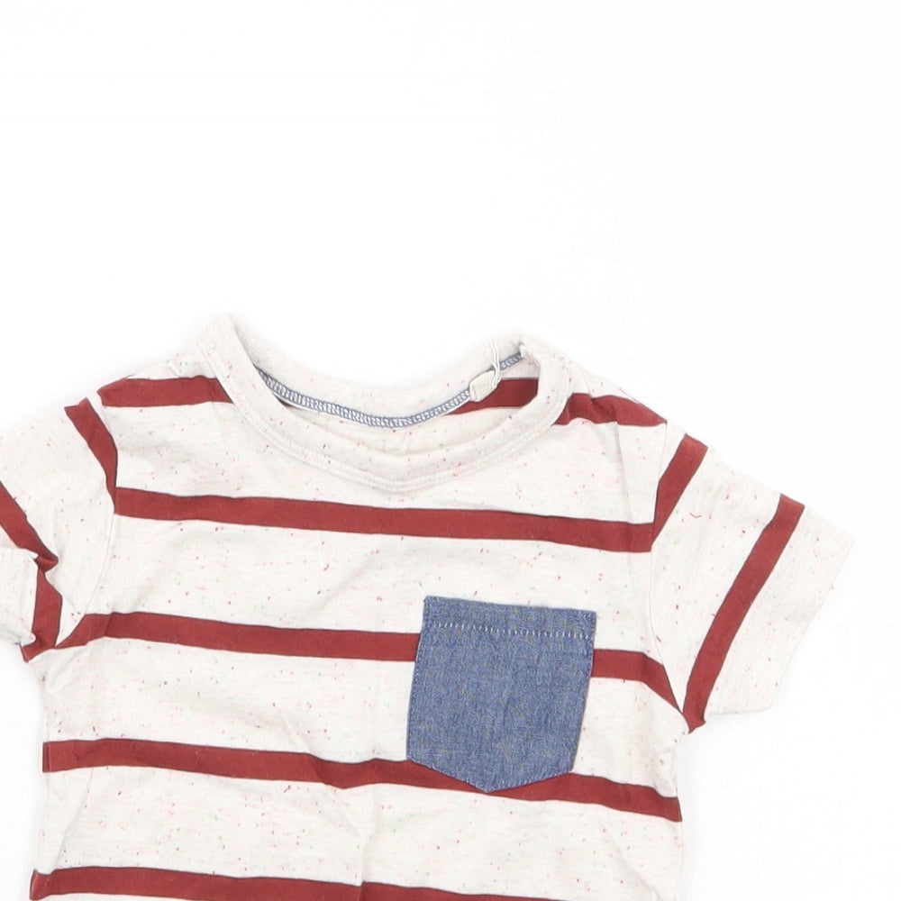 NEXT Boys Ivory Striped  Basic T-Shirt Size 3-6 Months