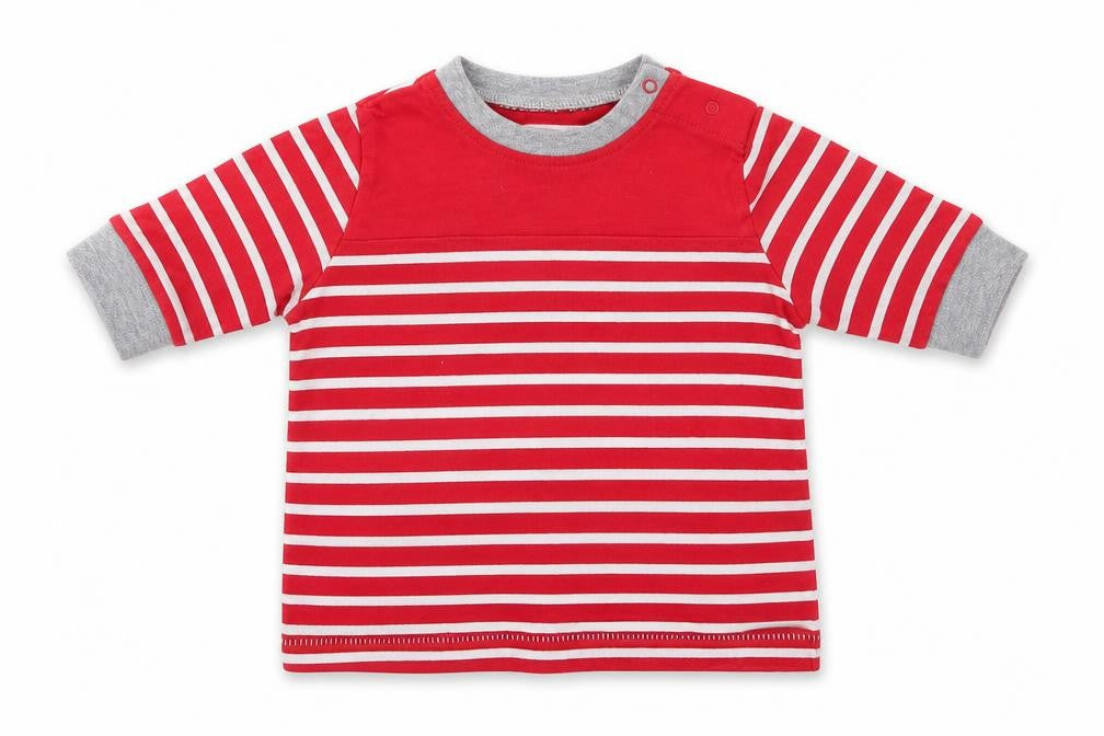 Next Boys Red Striped  Basic T-Shirt Size 0-3 Months
