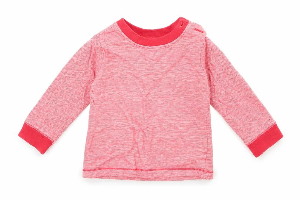 F&F Boys Red Striped  Basic T-Shirt Size 3-6 Months