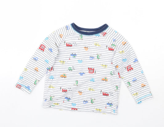 Matalan Boys White Striped  Basic T-Shirt Size 4-5 Years