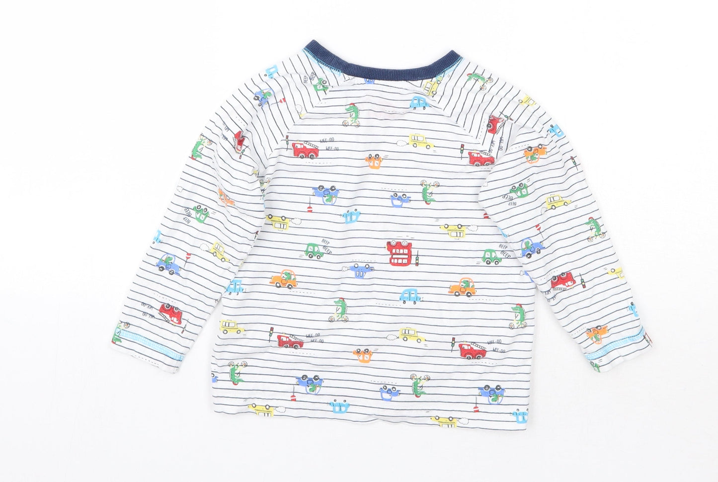 Matalan Boys White Striped  Basic T-Shirt Size 4-5 Years