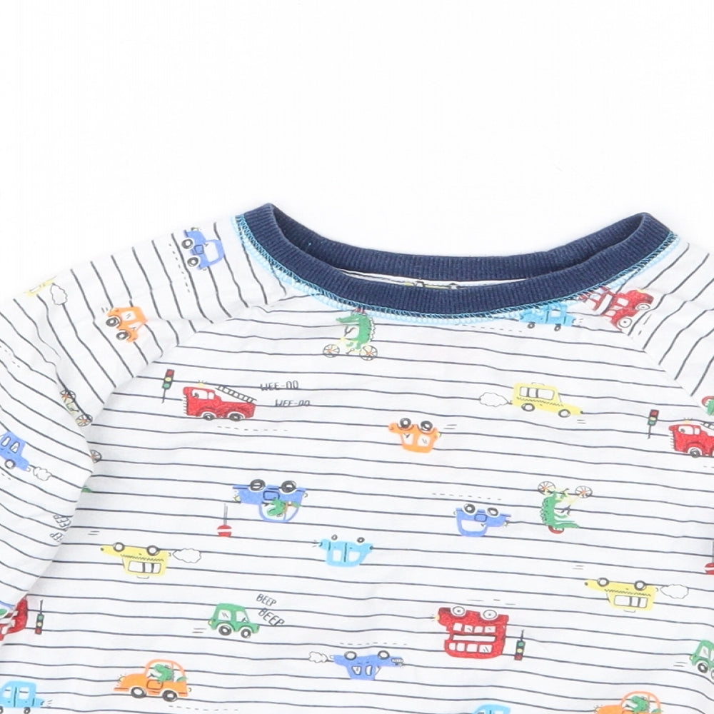Matalan Boys White Striped  Basic T-Shirt Size 4-5 Years