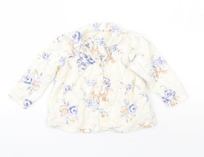 Nutmeg Girls White Floral  Basic Button-Up Size 12 Months