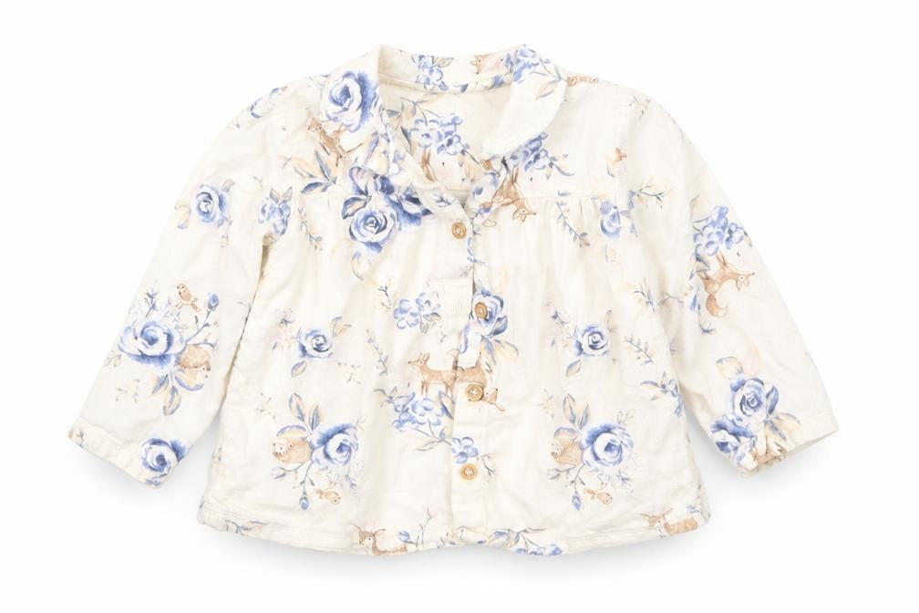 Nutmeg Girls White Floral  Basic Button-Up Size 12 Months