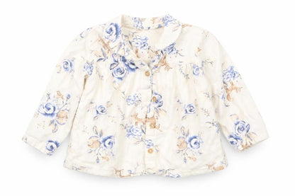 Nutmeg Girls White Floral  Basic Button-Up Size 12 Months