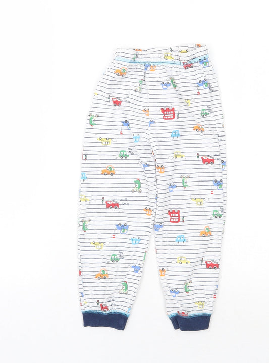 Matalan Girls White Striped   Pyjama Pants Size 4-5 Years