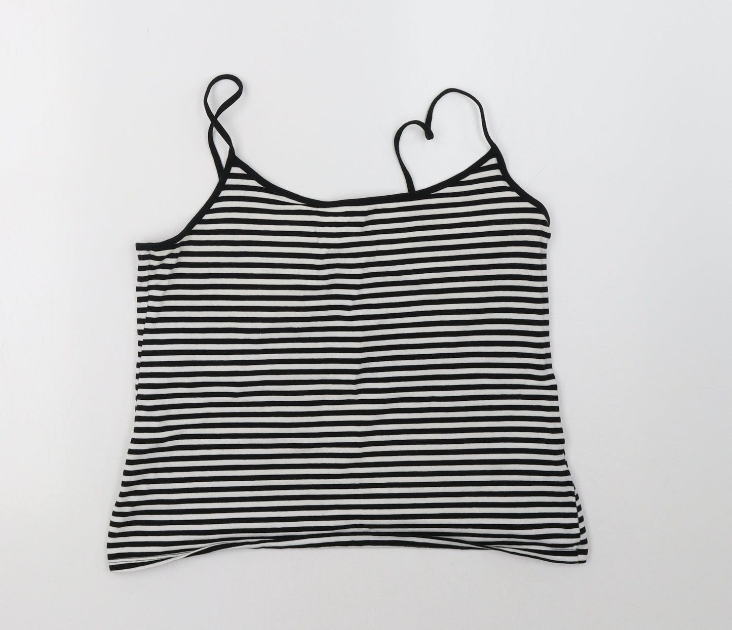H&M Womens White Striped  Basic Tank Size L