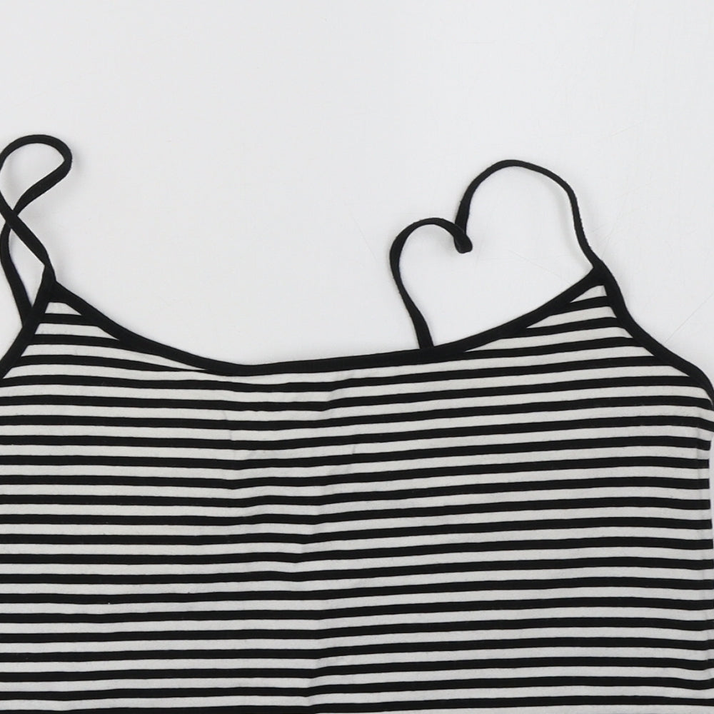 H&M Womens White Striped  Basic Tank Size L