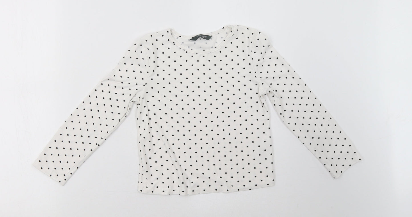 Primark Girls White Polka Dot  Pullover Sweatshirt Size 7-8 Years