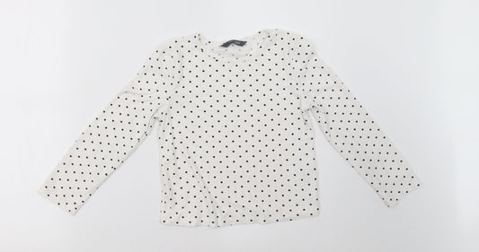 Primark Girls White Polka Dot  Pullover Sweatshirt Size 7-8 Years