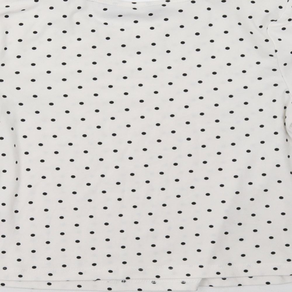 Primark Girls White Polka Dot  Pullover Sweatshirt Size 7-8 Years