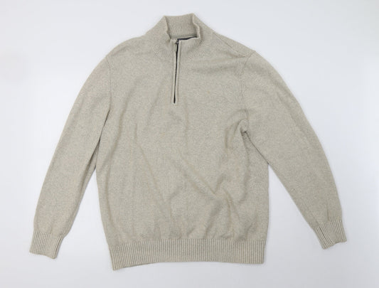 Preloved Debenhams Mens Beige   Pullover Sweatshirt Size L - Front