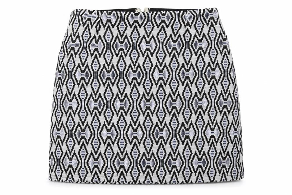 New Look Womens Blue Geometric  A-Line Skirt Size 12