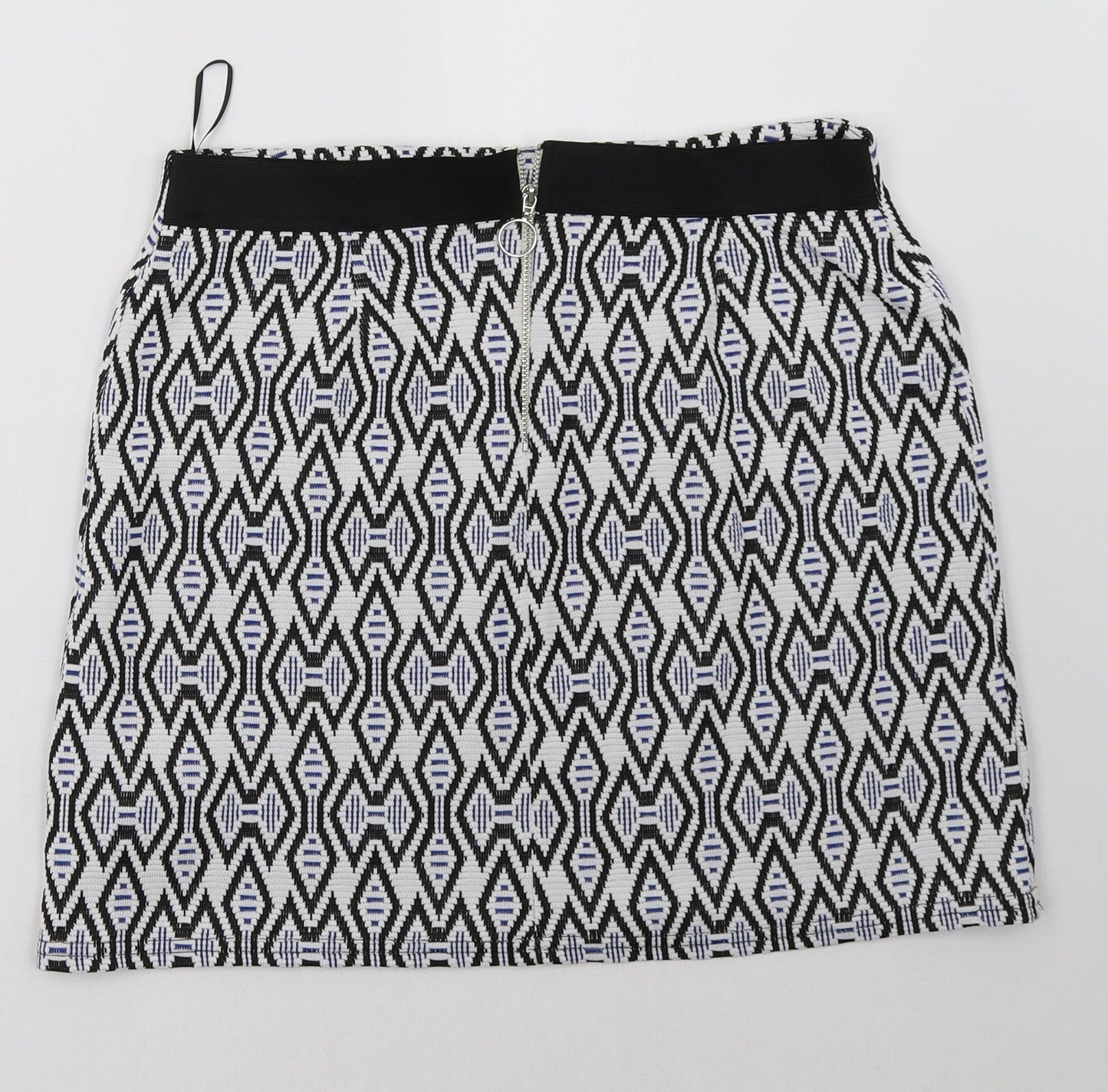 New Look Womens Blue Geometric  A-Line Skirt Size 12