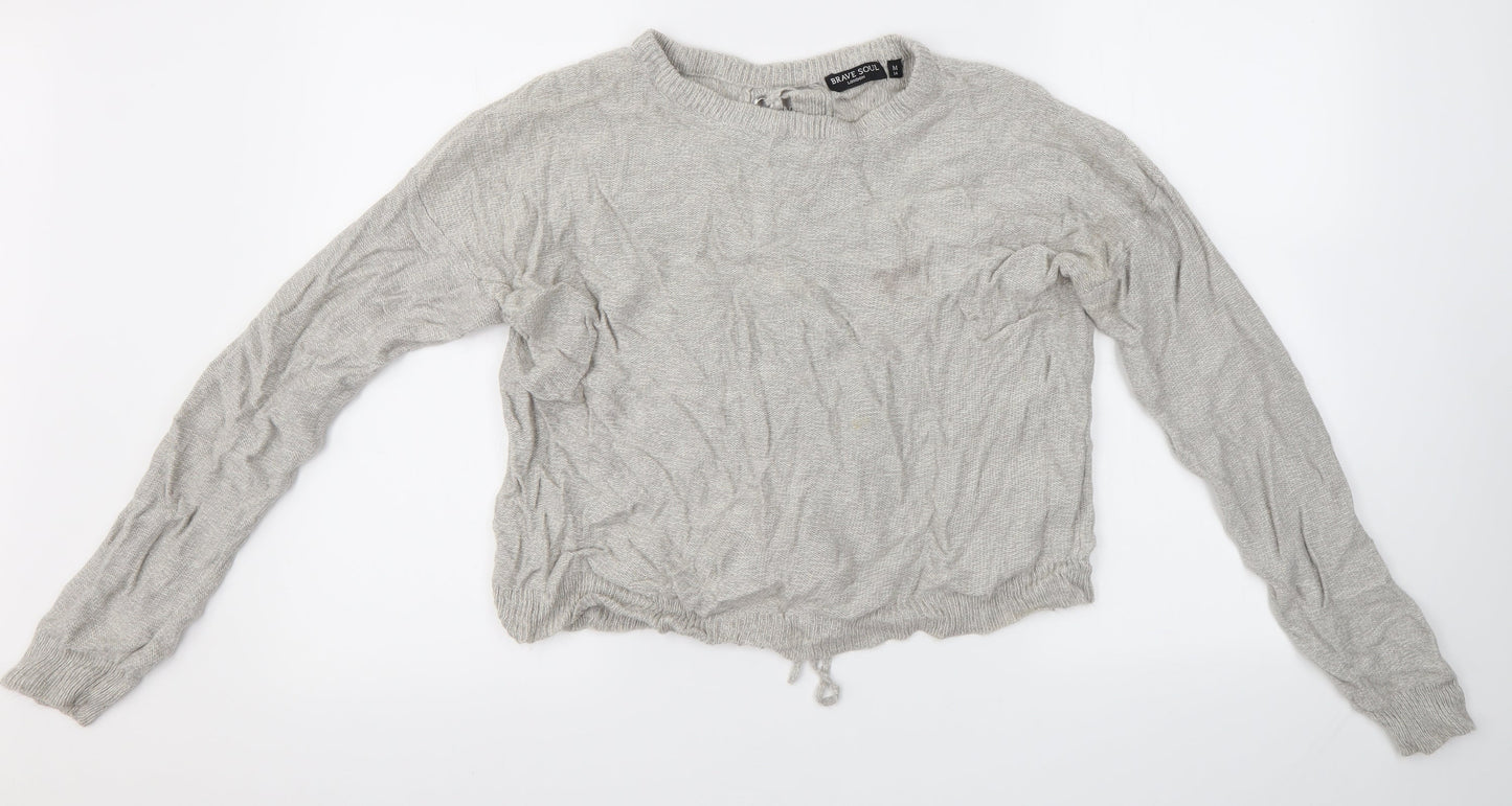 Brave Soul Womens Grey   Pullover Jumper Size M