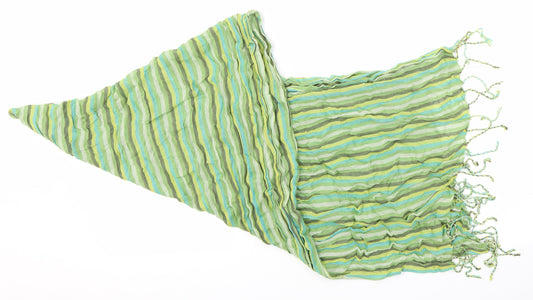 Preworn Unisex Green Striped   Scarf