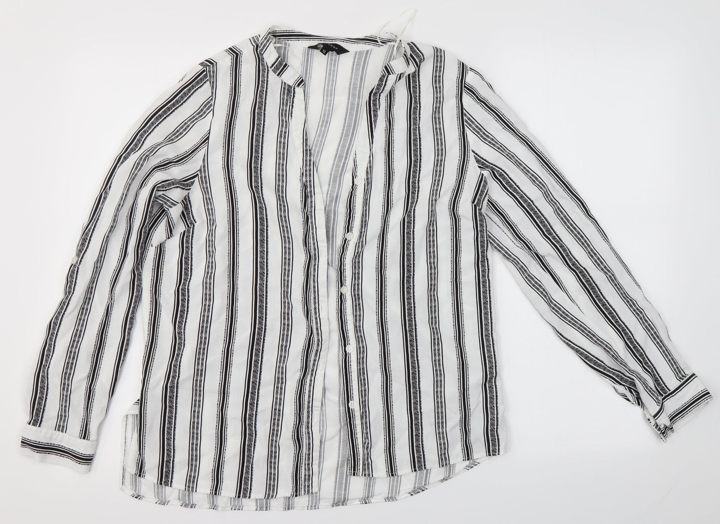 New Look Womens Multicoloured Striped  Basic Button-Up Size 12