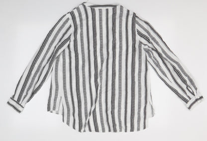 New Look Womens Multicoloured Striped  Basic Button-Up Size 12