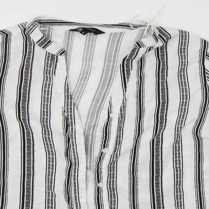 New Look Womens Multicoloured Striped  Basic Button-Up Size 12