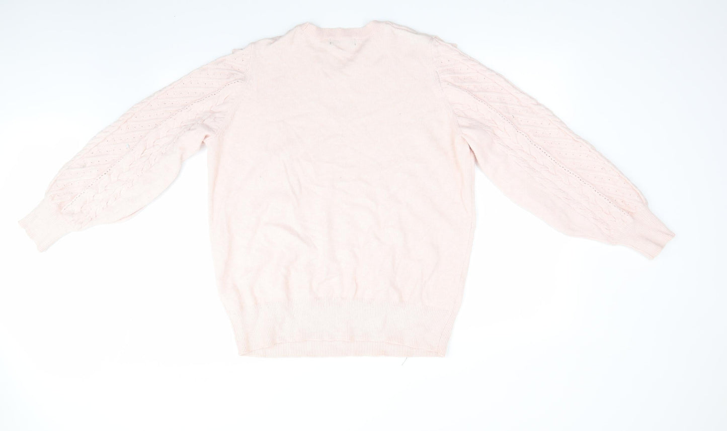 Florence and Fred Womens Pink Geometric  Pullover Jumper Size 10  - Frilled Front Detail