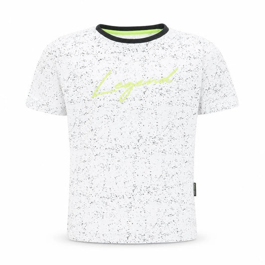 Primark Boys Ivory   Basic T-Shirt Size 6-7 Years  - Legend - black fleck print
