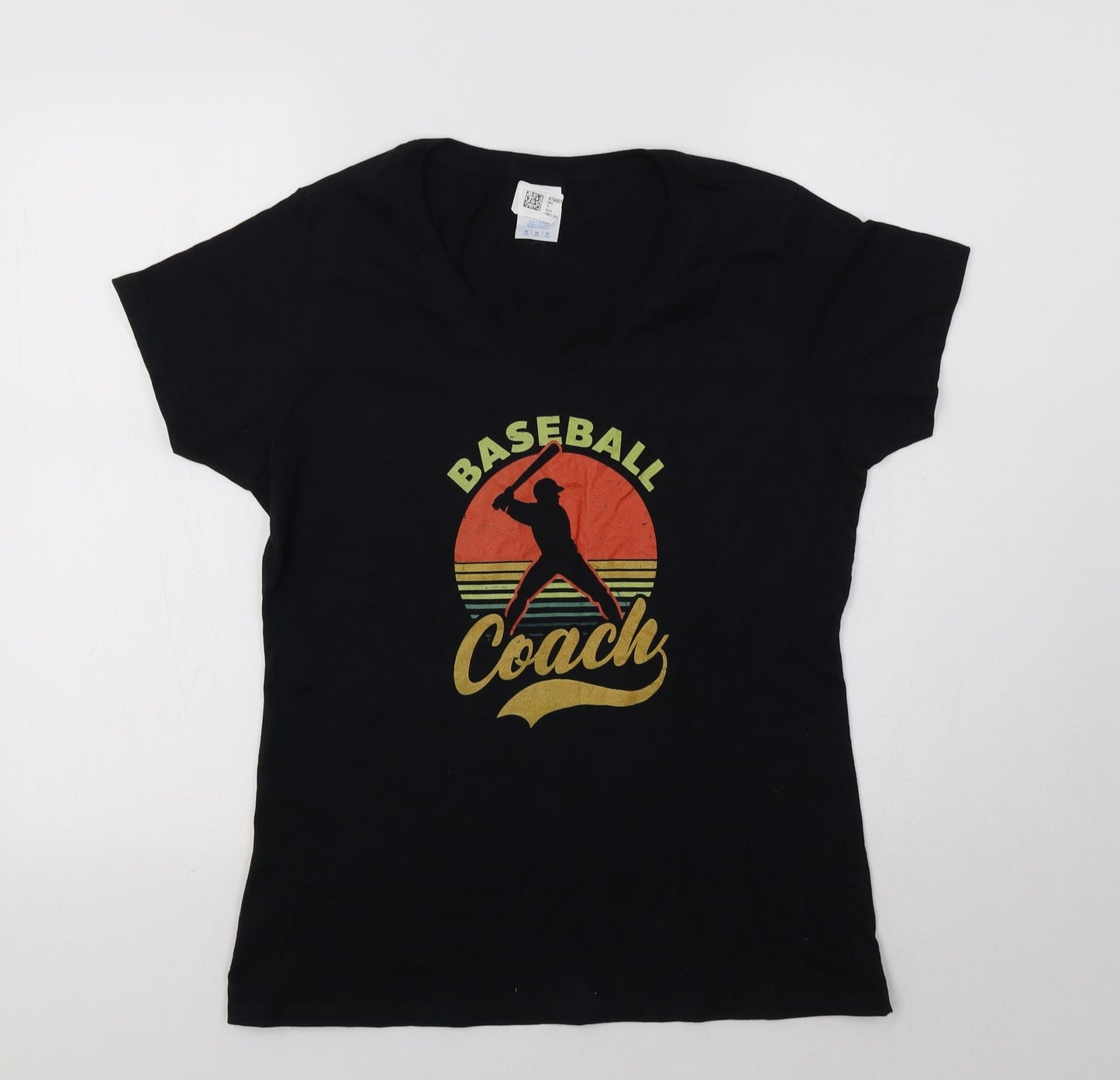 Gildan Womens Black   Basic T-Shirt Size M  - Baseball
