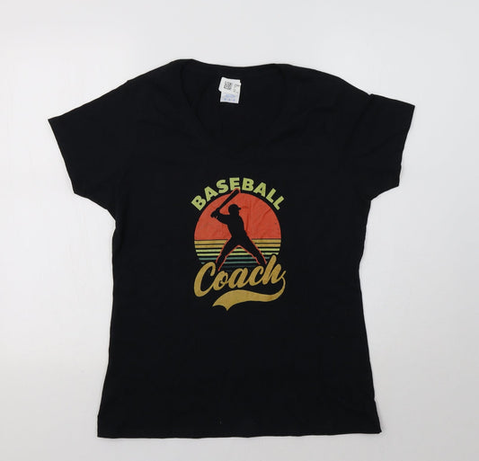 Gildan Womens Black   Basic T-Shirt Size M  - Baseball