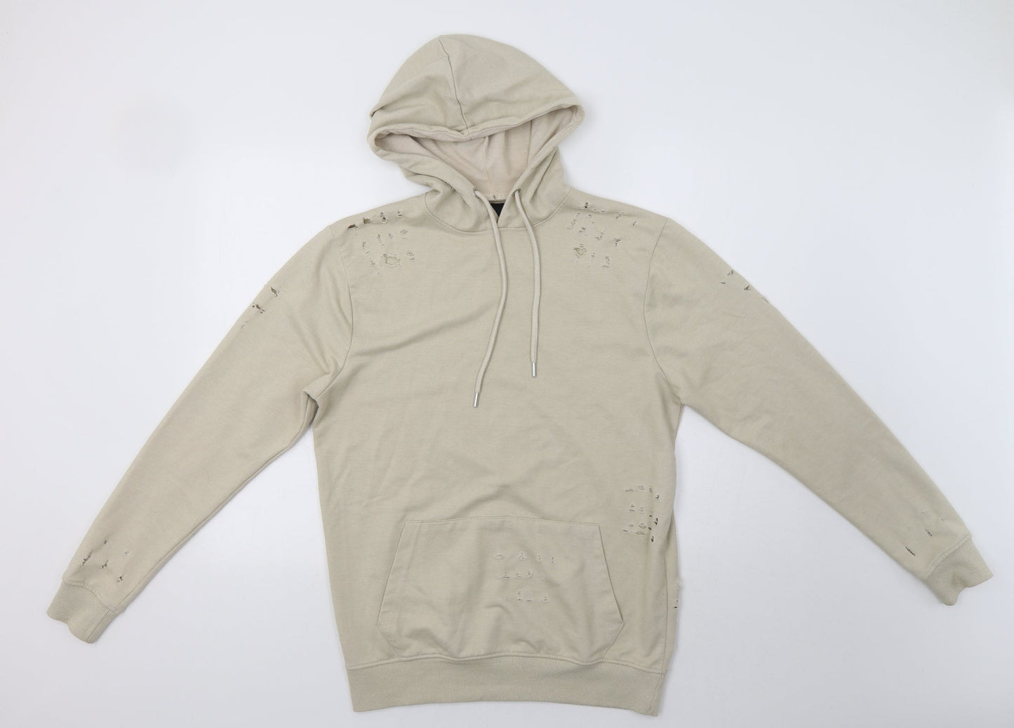 Boohoo Man Mens Beige   Pullover Hoodie Size S