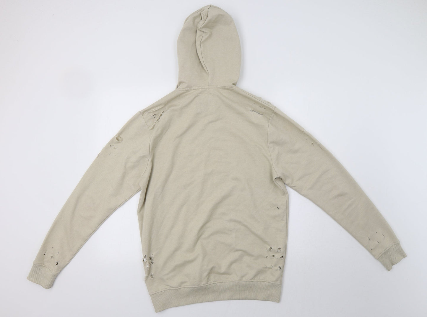 Boohoo Man Mens Beige   Pullover Hoodie Size S