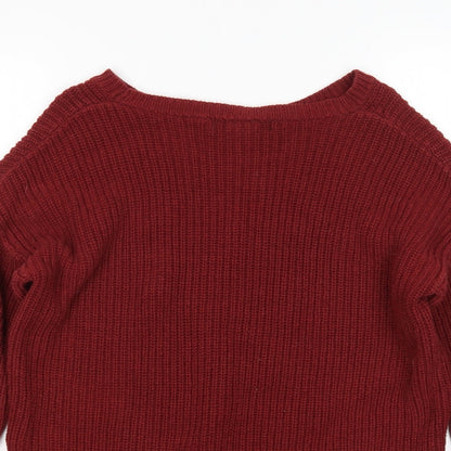Preloved FOREVER 21 Womens Red   Pullover Jumper Size M - Detail
