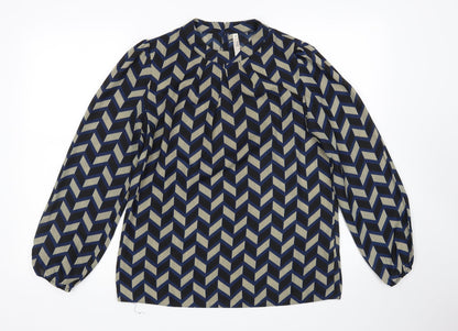 Stella Morgan Womens Multicoloured Herringbone  Basic Blouse Size 10