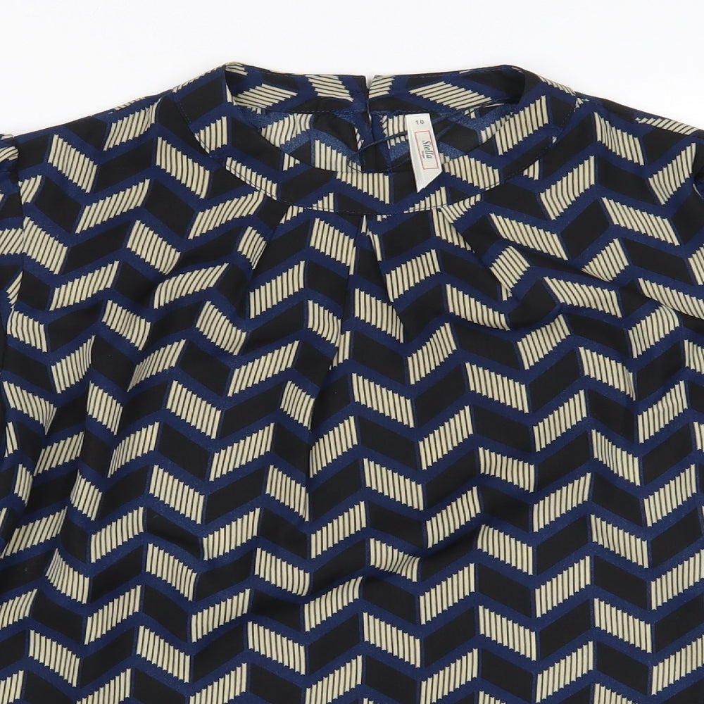 Stella Morgan Womens Multicoloured Herringbone  Basic Blouse Size 10