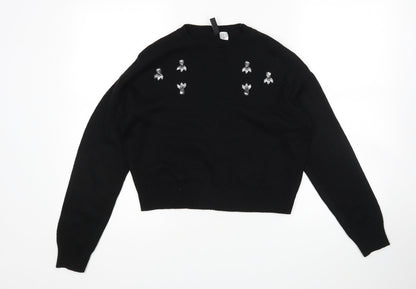 H&M Womens Black   Pullover Jumper Size XS
