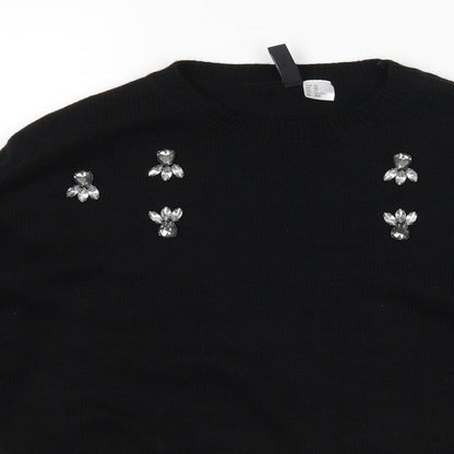 H&M Womens Black   Pullover Jumper Size XS