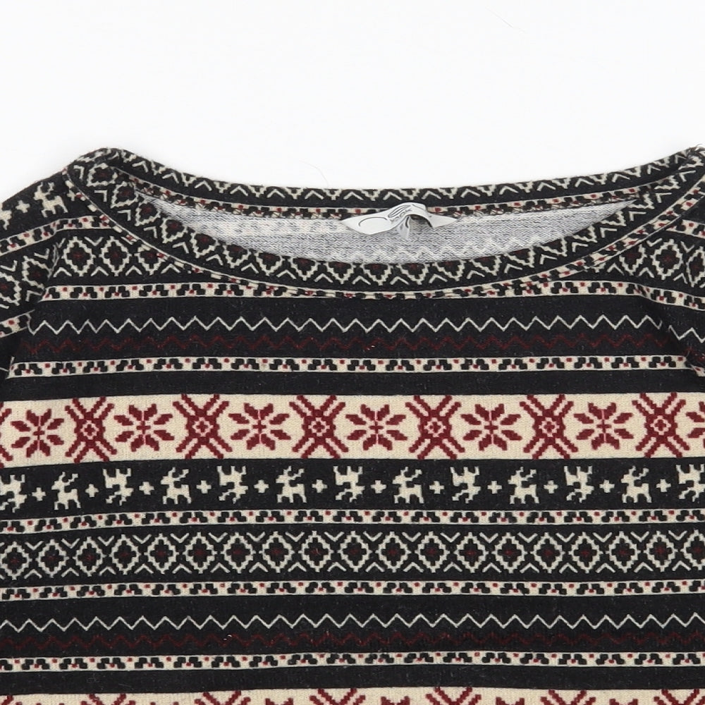 New Look Womens Multicoloured Argyle/Diamond  Pullover Jumper Size 10