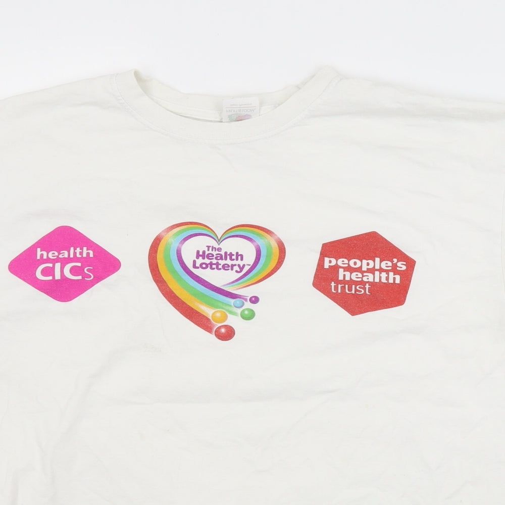 Fruit of the Loom Womens White   Basic T-Shirt Size L
