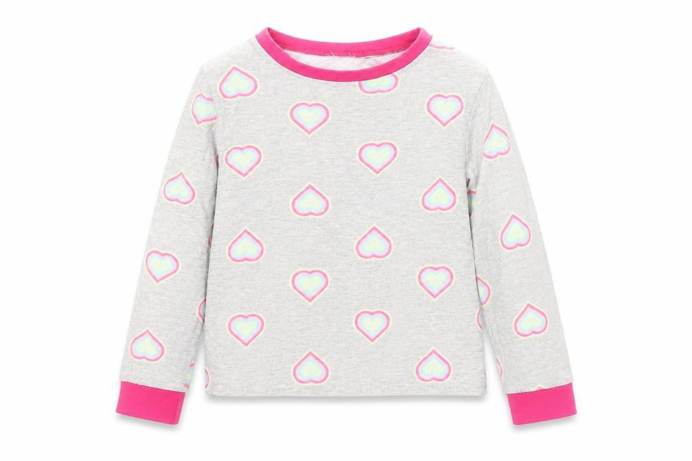 Preworn Girls Grey Geometric  Basic T-Shirt Size 5-6 Years